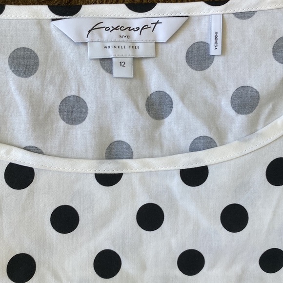 Foxcroft Polka Dot Blouse - Size 12 - Picture 5 of 5